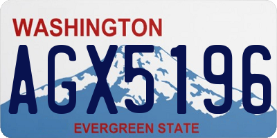 WA license plate AGX5196