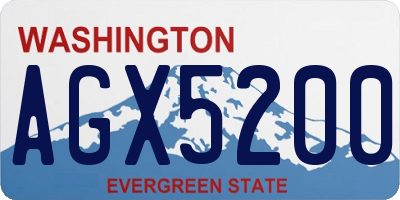 WA license plate AGX5200