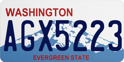 WA license plate AGX5223
