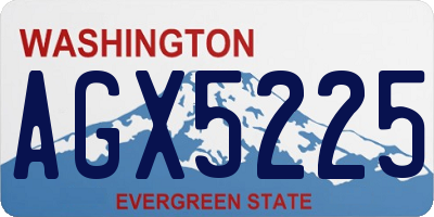 WA license plate AGX5225