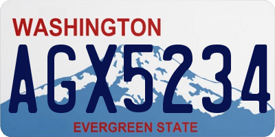 WA license plate AGX5234