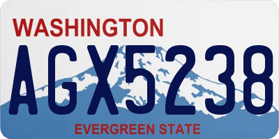 WA license plate AGX5238