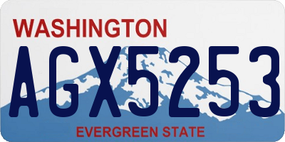 WA license plate AGX5253