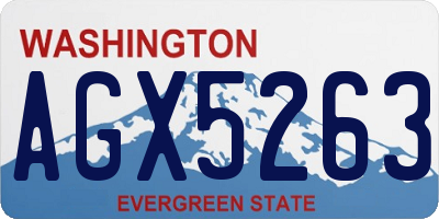WA license plate AGX5263