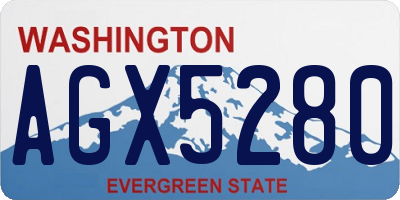 WA license plate AGX5280