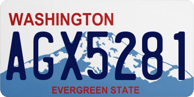 WA license plate AGX5281