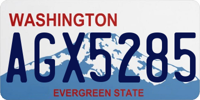 WA license plate AGX5285
