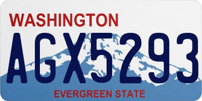 WA license plate AGX5293