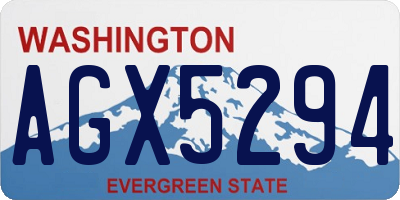 WA license plate AGX5294
