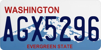 WA license plate AGX5296