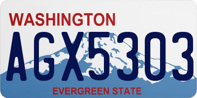 WA license plate AGX5303