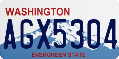 WA license plate AGX5304