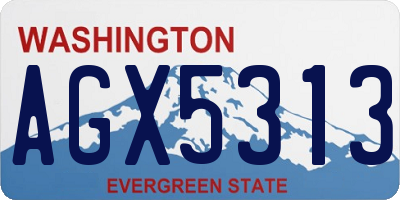 WA license plate AGX5313
