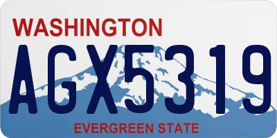 WA license plate AGX5319