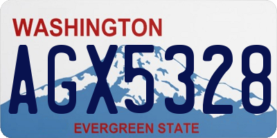 WA license plate AGX5328