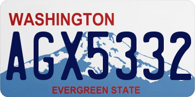 WA license plate AGX5332