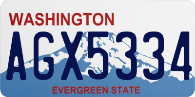 WA license plate AGX5334