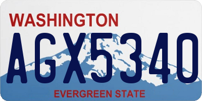 WA license plate AGX5340