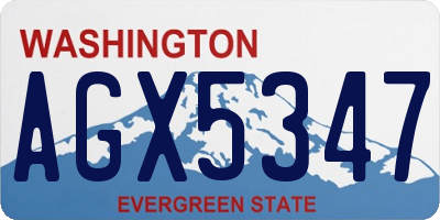 WA license plate AGX5347