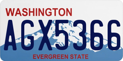 WA license plate AGX5366