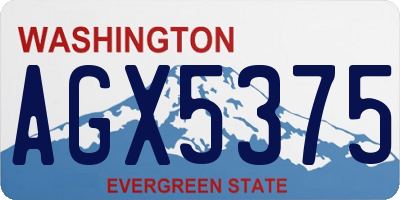 WA license plate AGX5375