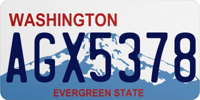WA license plate AGX5378