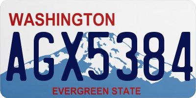 WA license plate AGX5384