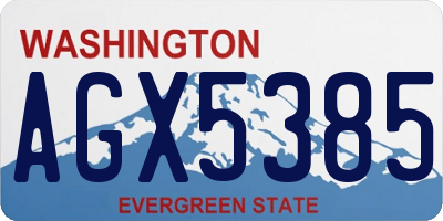 WA license plate AGX5385