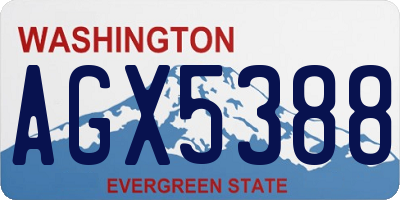 WA license plate AGX5388
