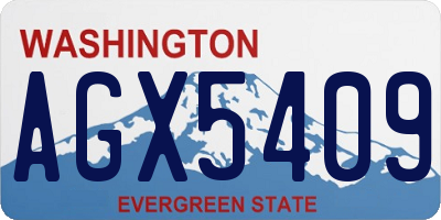 WA license plate AGX5409