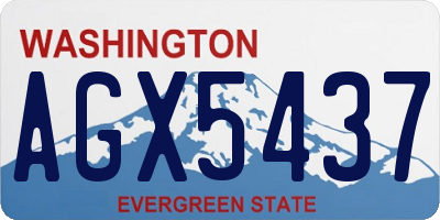 WA license plate AGX5437