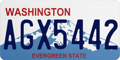 WA license plate AGX5442