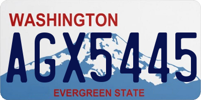 WA license plate AGX5445