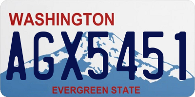 WA license plate AGX5451