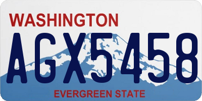 WA license plate AGX5458