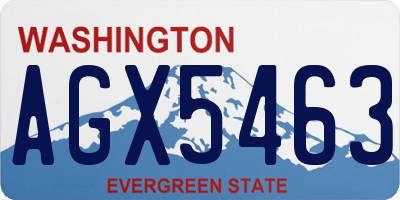 WA license plate AGX5463