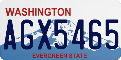 WA license plate AGX5465