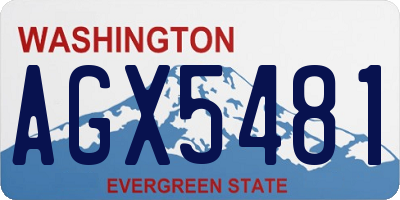 WA license plate AGX5481