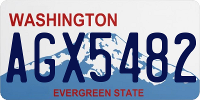WA license plate AGX5482