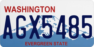 WA license plate AGX5485