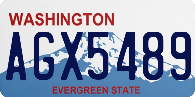 WA license plate AGX5489