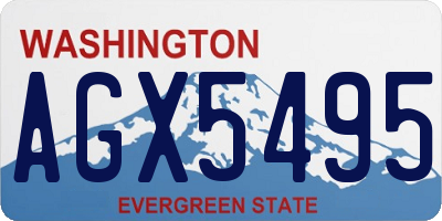 WA license plate AGX5495