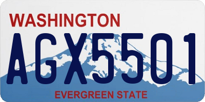 WA license plate AGX5501