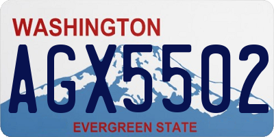 WA license plate AGX5502