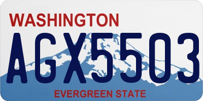 WA license plate AGX5503