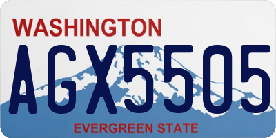 WA license plate AGX5505