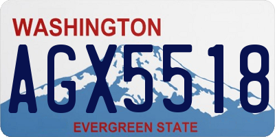 WA license plate AGX5518