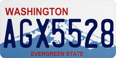 WA license plate AGX5528