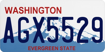 WA license plate AGX5529
