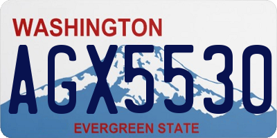 WA license plate AGX5530